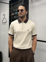 تیشرت نیم زیپ گلدوزی POLO - تصویر 2
