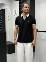 تیشرت یقه شکاری حصیری POLO