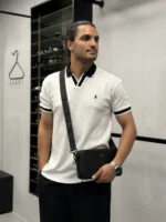 تیشرت یقه شکاری حصیری POLO - تصویر 7